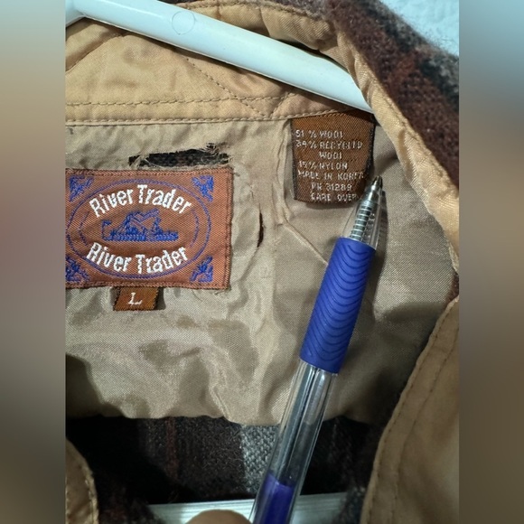 River Trade Men 100% Wool Blend ButtonDown Long Sleeves Plaid Flannel Shirt Sz L - Picture 17 of 17